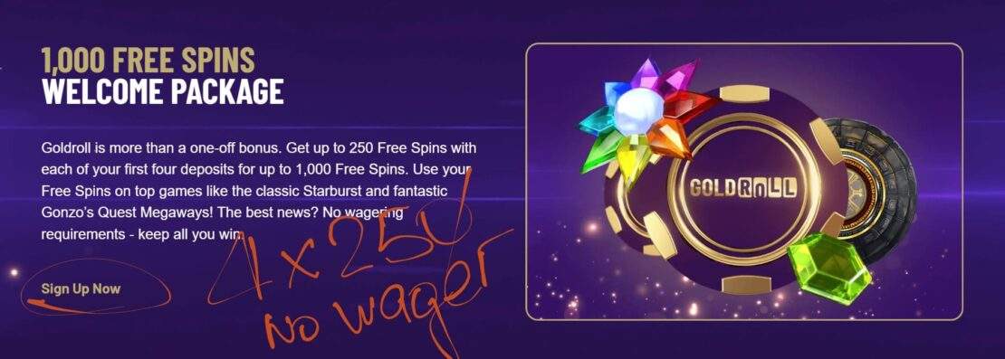 goldroll casino uden MitID velkomstbonus