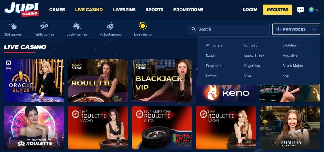 jupi live casino uden NemID